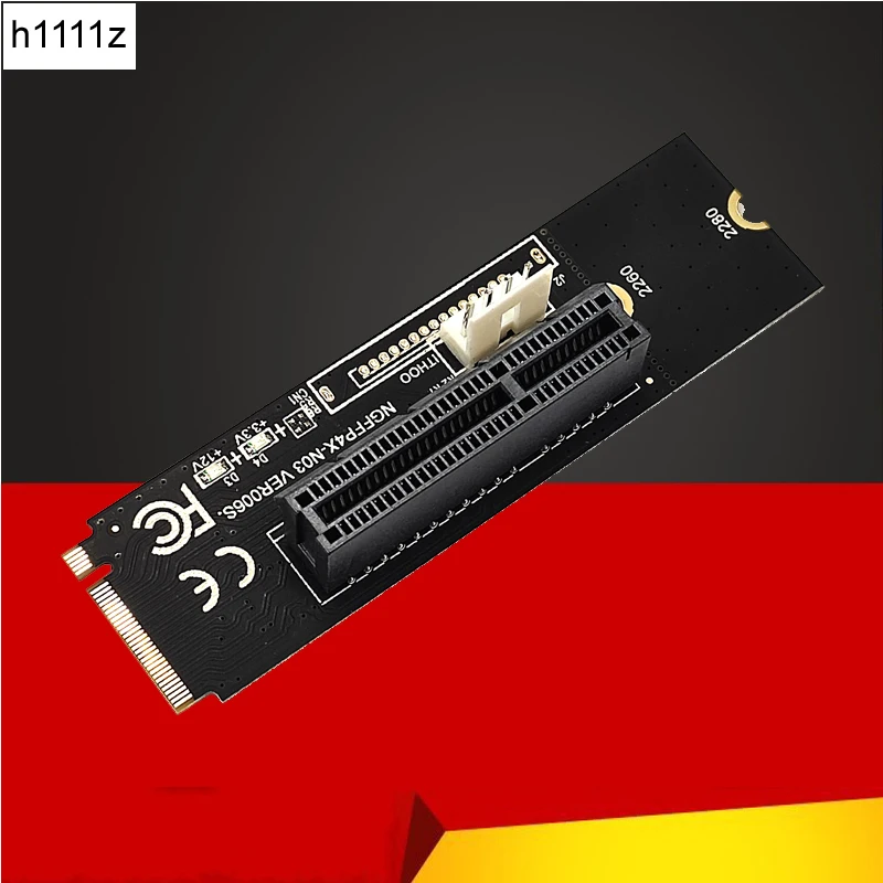 

M2 to PCIE 4X Riser Card Adapter M.2 Key M to PCIe X4 Transfer with LED Voltage Indicator for PCI Express 1X to 16X Riser Mining