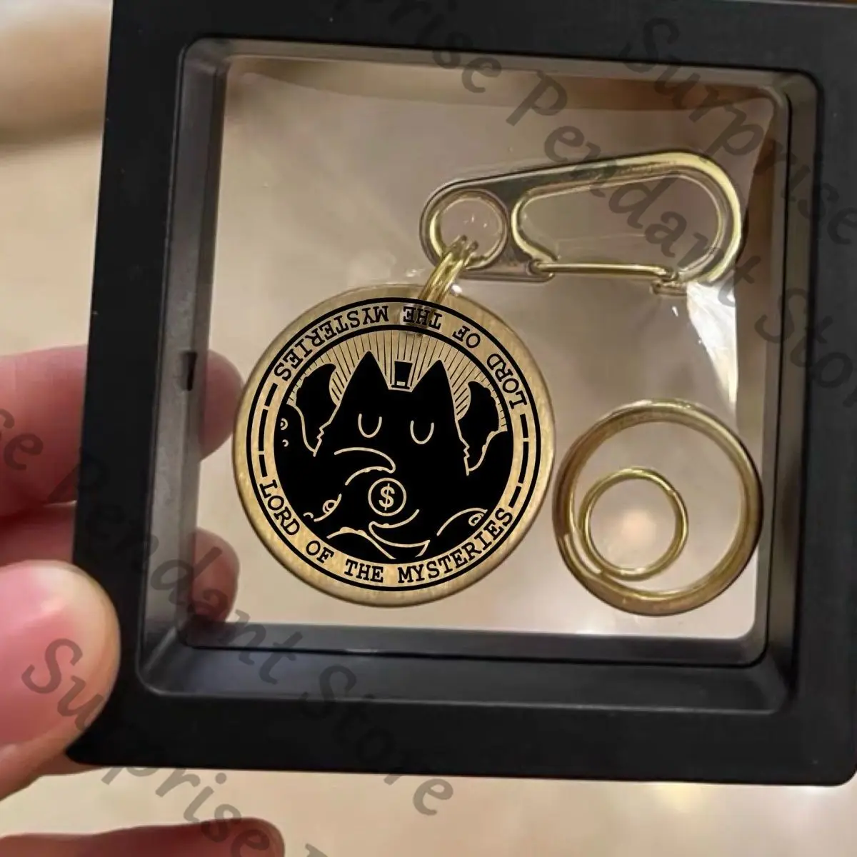 سيد الألغاز زملاء ambitus المفاتيح رائعتين كلاين موريتي عملة ذهبية مجوهرات القط الاكريليك حقيبة قلادة