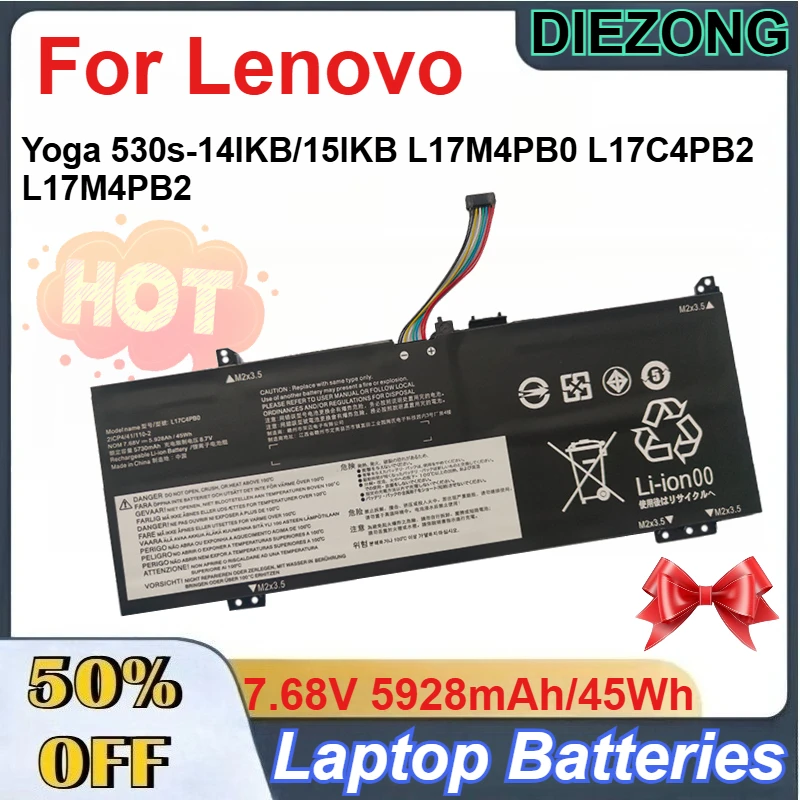 

7.68V 5928mAh/45Wh L17C4PB0 LI-ion Battery for Lenovo Yoga 530s-14IKB/15IKB L17M4PB0 L17C4PB2 L17M4PB2 Laptop Batteries