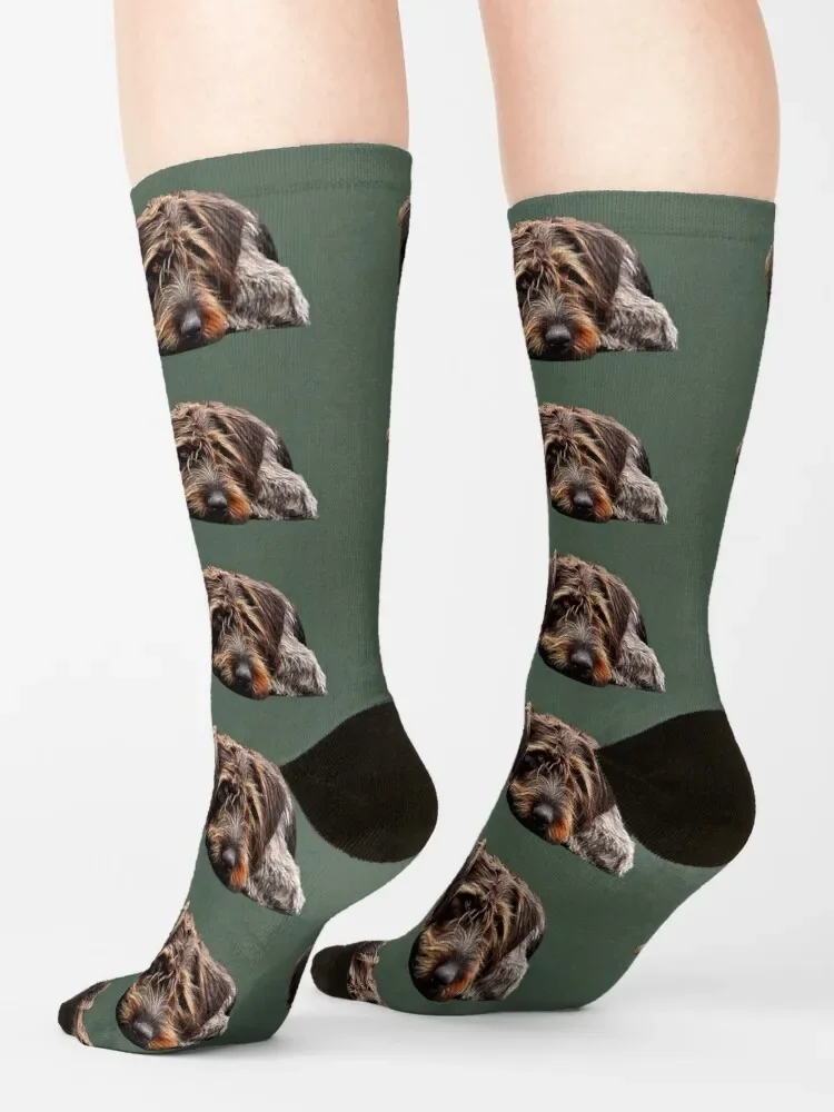 German Wirehaired Pointer Socks cartoon hockey soccer anti-slip Socks Women's Men's