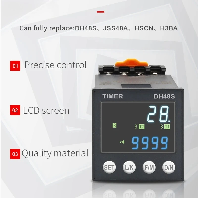 New DH48S Digital Delay Time Relay Precision Programmable Cycle DH48S-A 1Z 2Z 2ZH Series AC220V AC DC 24V 12V With Socket Base