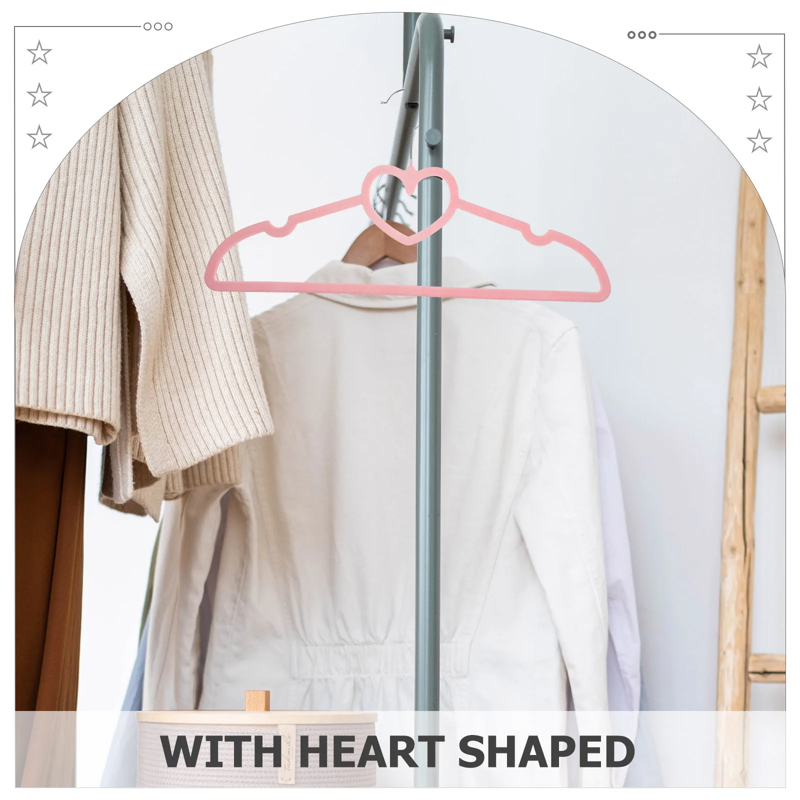 

10Pcs Practical Heart Shaped Hangers Plastic Swivel Hook Anti Slip for Skirts Pants Dresses Shirts Plastic Hangers