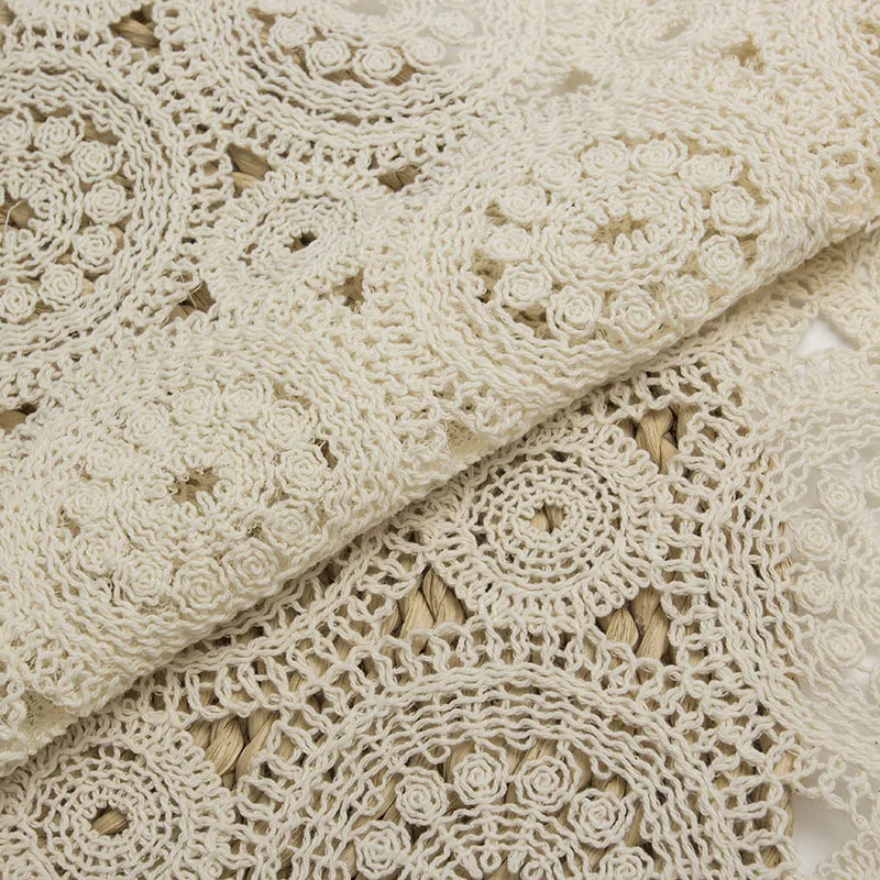 Circle Cotton Threads Water-soluble Guipure Lace Rope Embroidery Rope Embroidery Hollow Dress Embroidery Crochet Lace Fabric