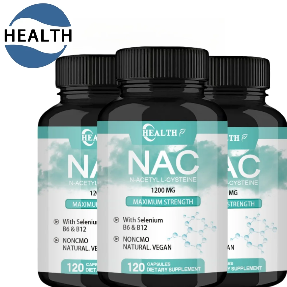 NAC Supplement N-Acetyl Cysteine Capsules 1200mg Maximum Strength L-Glutathione Potent Antioxidant Support Skin Health