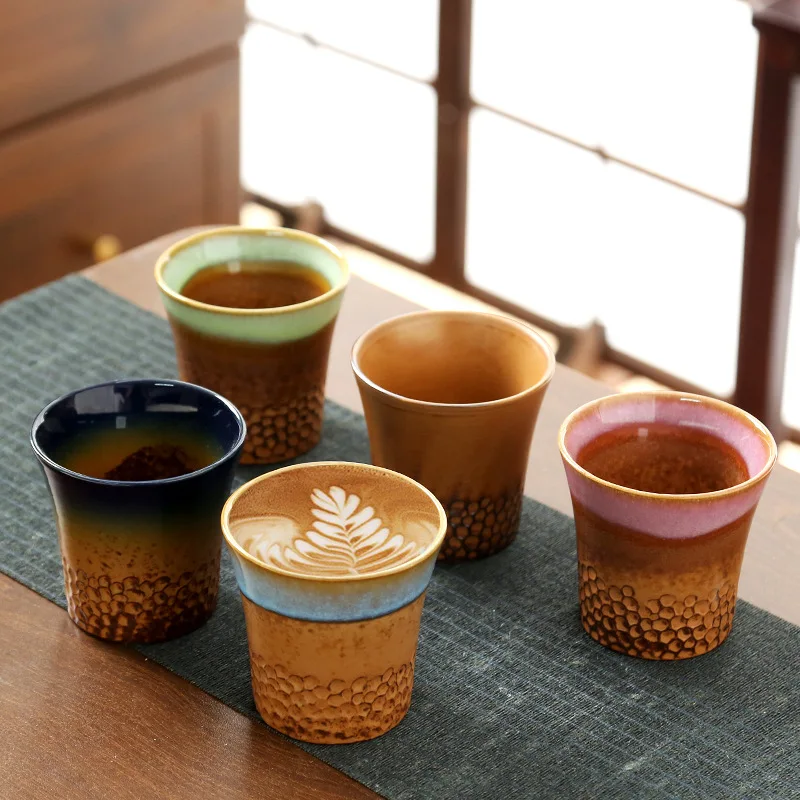 Ceramic espresso cup, retro hand-held home creative desert camel water cup