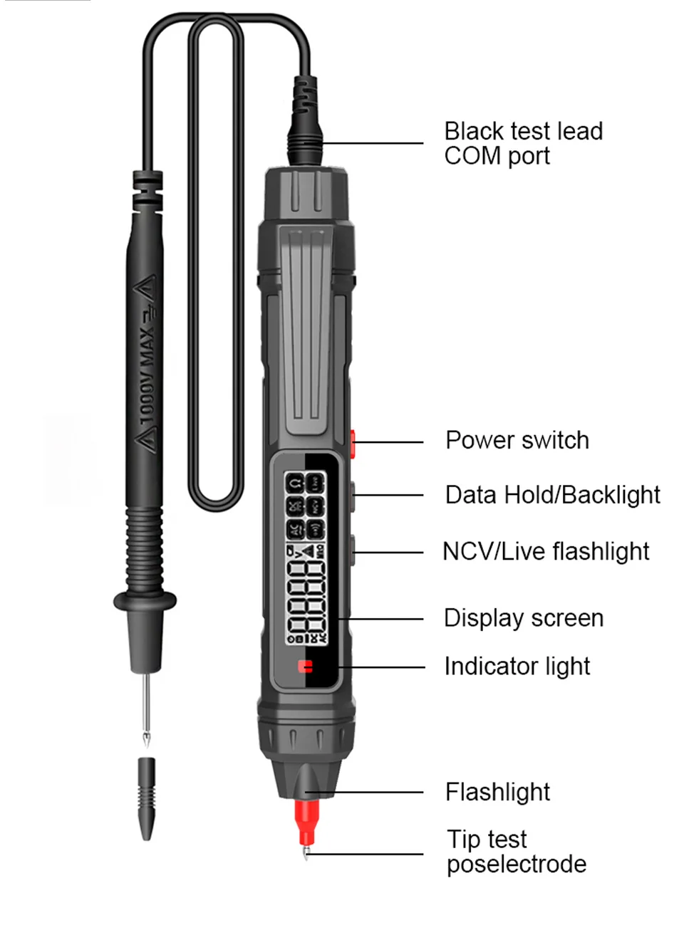 Stift Typ Smart Digital-Multimeter Nicht Kontaktieren Auto Bereich Spannung Detektor Multimetro Widerstand NCV Hohe Präzision Multimetre – Detail 10