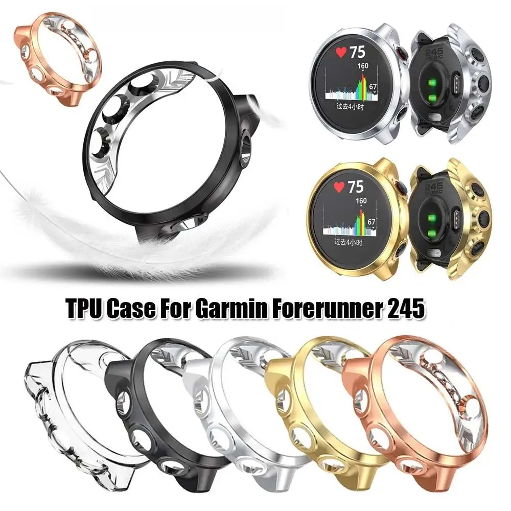 Für Garmin Forerunner 245, weiches TPU, Uhrengehäuse, Schutzhülle, Displayschutzfolien