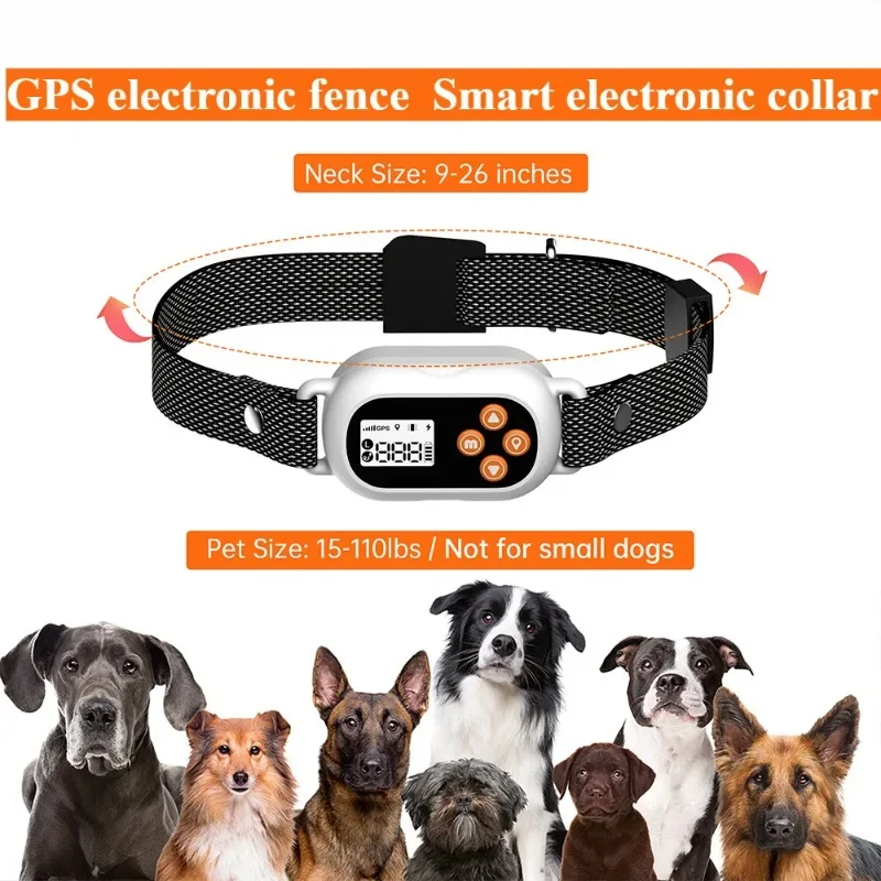 Smart GPS Wireless Invisible Dog Fence: Waterproof Training Collar, Portable Electronic Pet Enclosure System