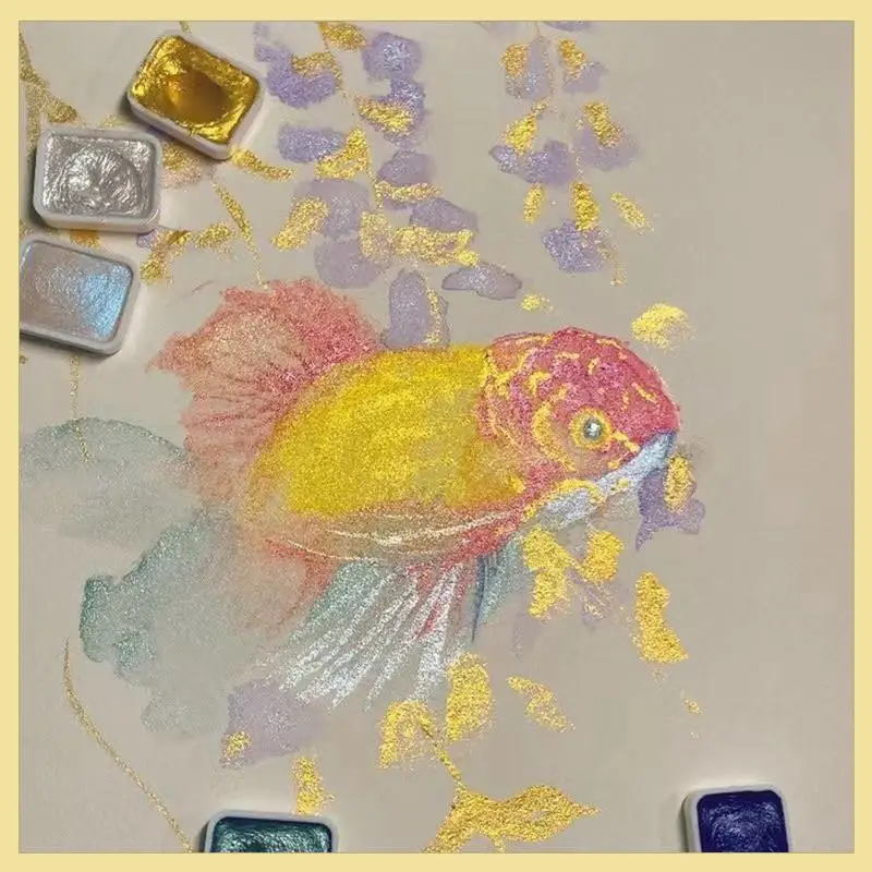 TTKK-20 цветной набор для акварельной живописи, запасные части, набор металлических акварельных красок, блестящая коробка для акварельных красок (2,3 мл-A)