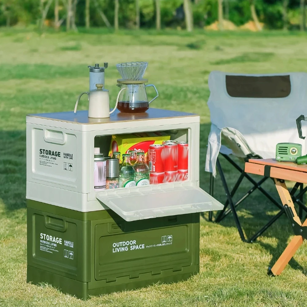 Camping storage box, trunk organizer, camping picnic camping box, car folding outdoor bench and chopping board