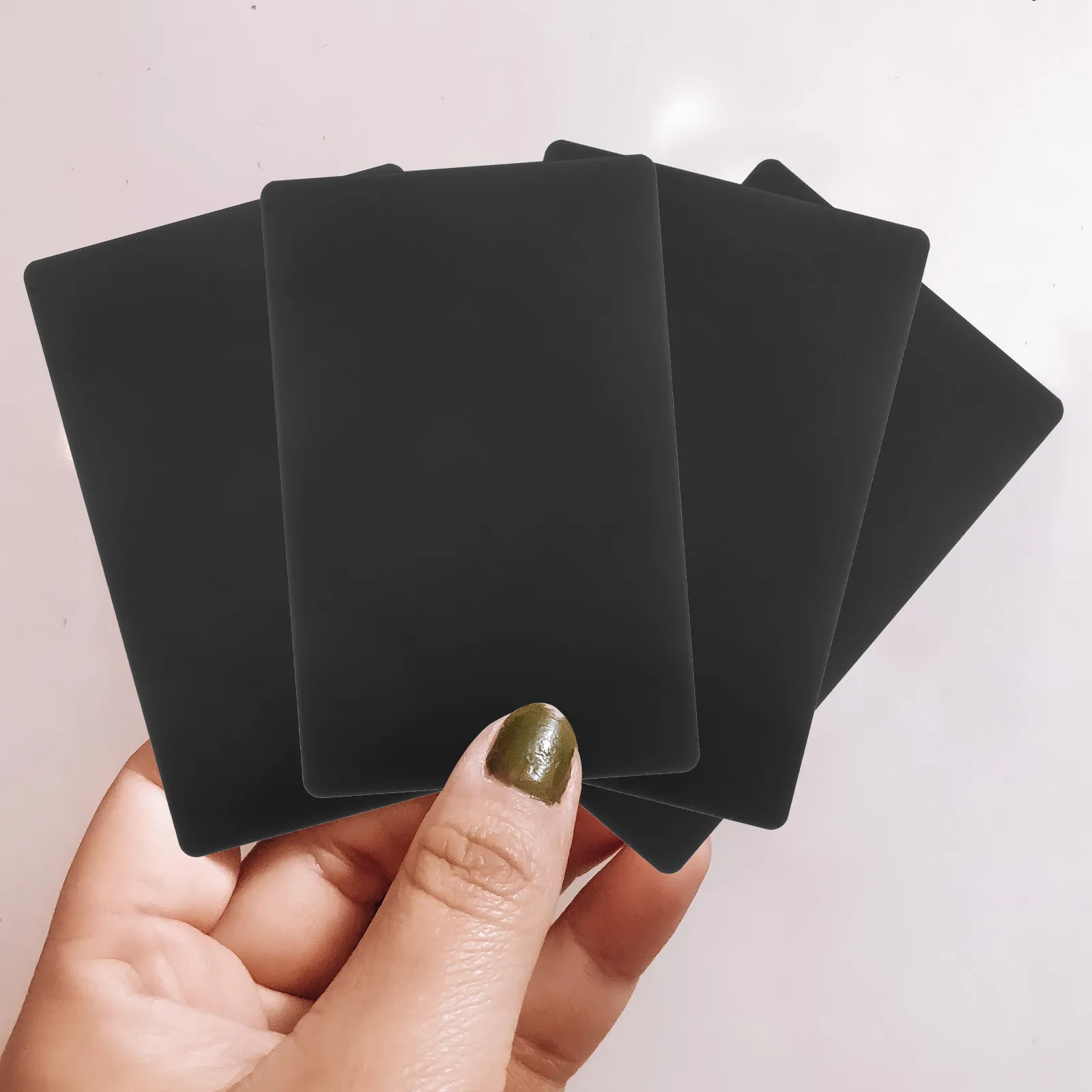 

100 Pcs Metal Business Card Material Blanks Aluminum Name Cards Engravable Engraving Sheet