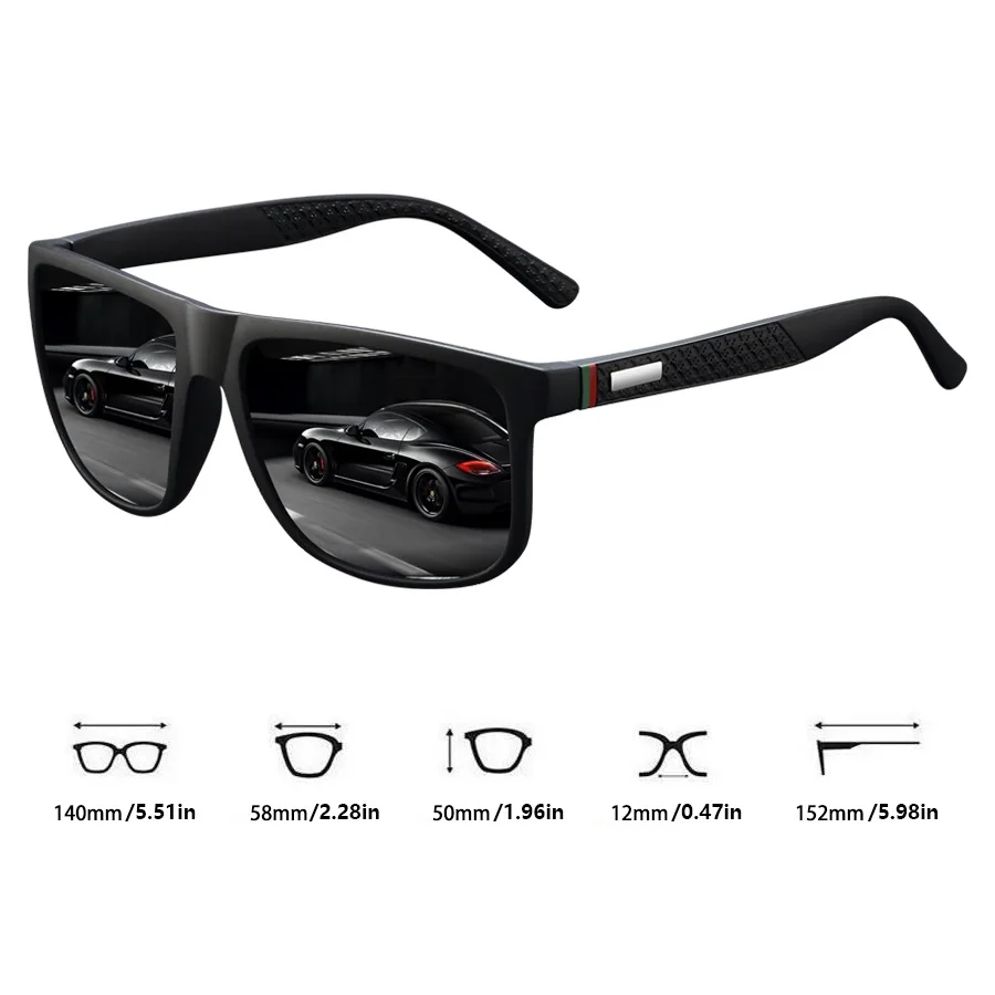 8-teiliges Set Modische Brillen Vintage Karomuster Eckige Sonnenbrillen für Männer und Frauen Angeln Fahren Luxus Marken Designer Sonnenbrillen – Detail 4