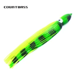 Countbass 2PCS 28cm Trolling Squid Skirts, Soft Octopus Lures, Hoochie Fishing Baits, Marlin Wahoo Tuna Tail, Tackle Craft