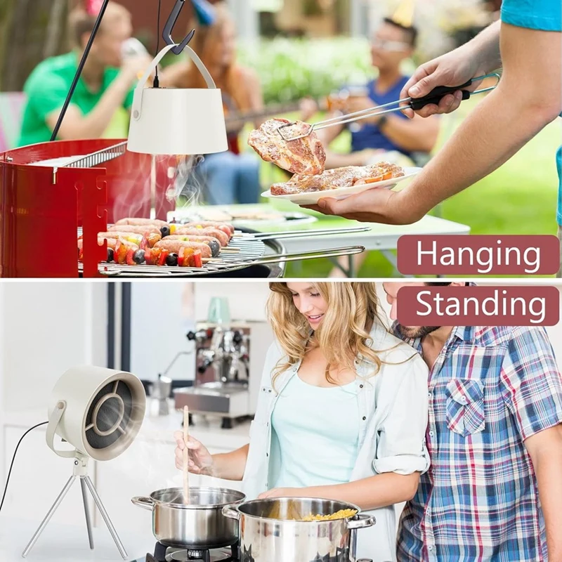 شفاط المطبخ المحمول مروحة عادم المطبخ شفاط المطبخ للطهي مع 3 سرعات للشواء الداخلي إناء/ قدر أ