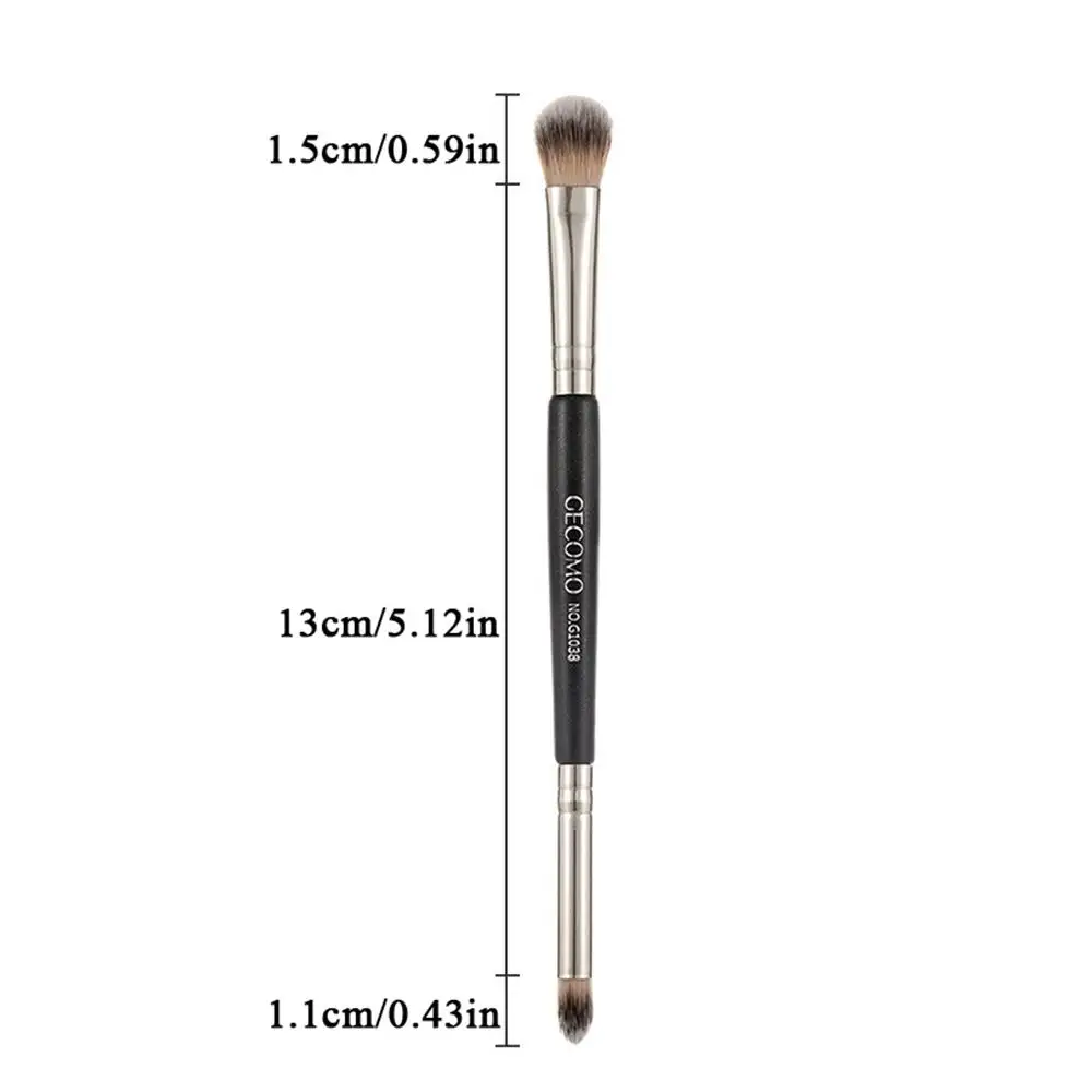 1pc Professional Double-ended Makeup Brush Soft Foundation Brush Blending Powder Applicator Smudge Eye Shadow Brush Beauty Tool