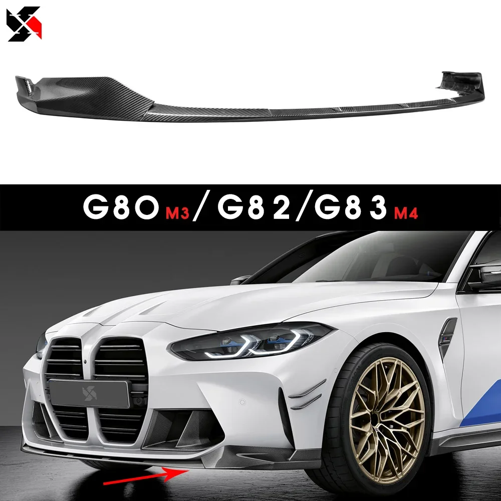 3 PCS Dry Carbon Fiber Car Front Bumper Lip Splitter Lip Body Kit Spoiler Diffuser Competible For BMW G80 G82 G83 M3 M4 2021-?