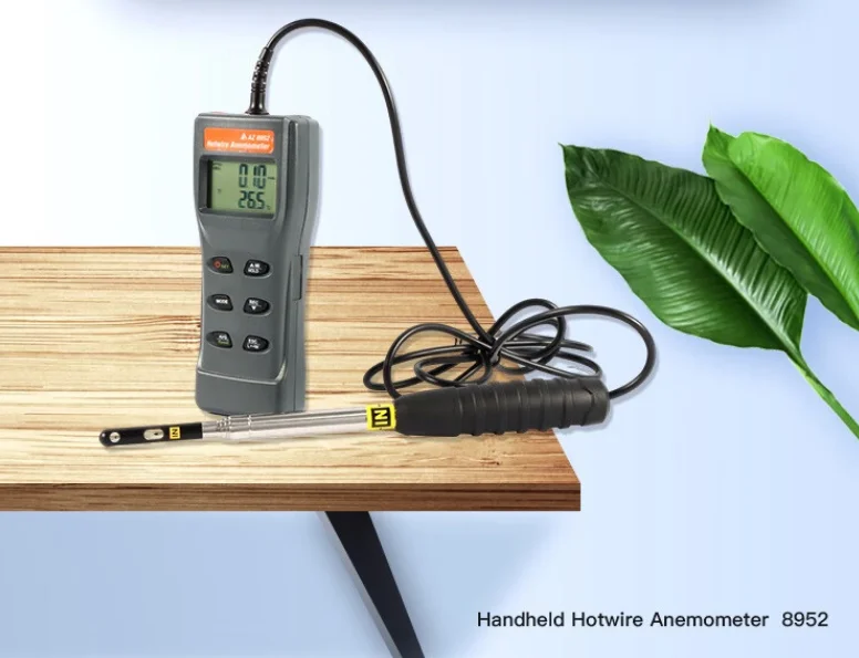 AZ 8952 Handheld Hot Wire Anemometer with TempTelescopic high-precision air outlet induction anemometer Air volume temperature