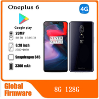 Oneplus 6 4G 8G 128G SmartPhone CPU Qualcomm Snapdragon 845 Battery capacity 3300mAh 20MP Camera full screen used phone