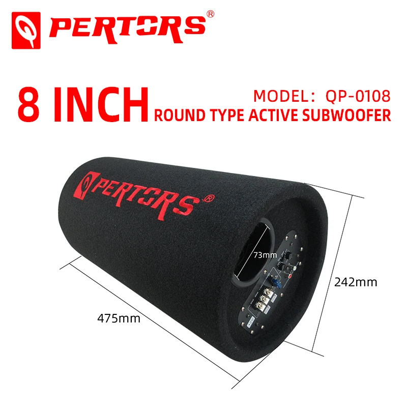 

QPERTORS Brand Car Audio 12 v 800watts 8inch 0108 Round Type Active Subwoofer