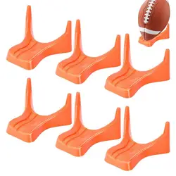 Football Stand Ball Display 6 PCS Portable American Football Tee Ball Holder Space-Saving Stackable Stand For Football Rugby