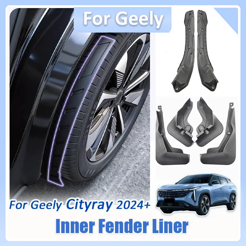 

For Geely Cityray 2024 2025 2026 Car Rear Wheel Mud Guard Inner Fender Liner Anti Splash Kit Lining mudguard For Boyue Cool