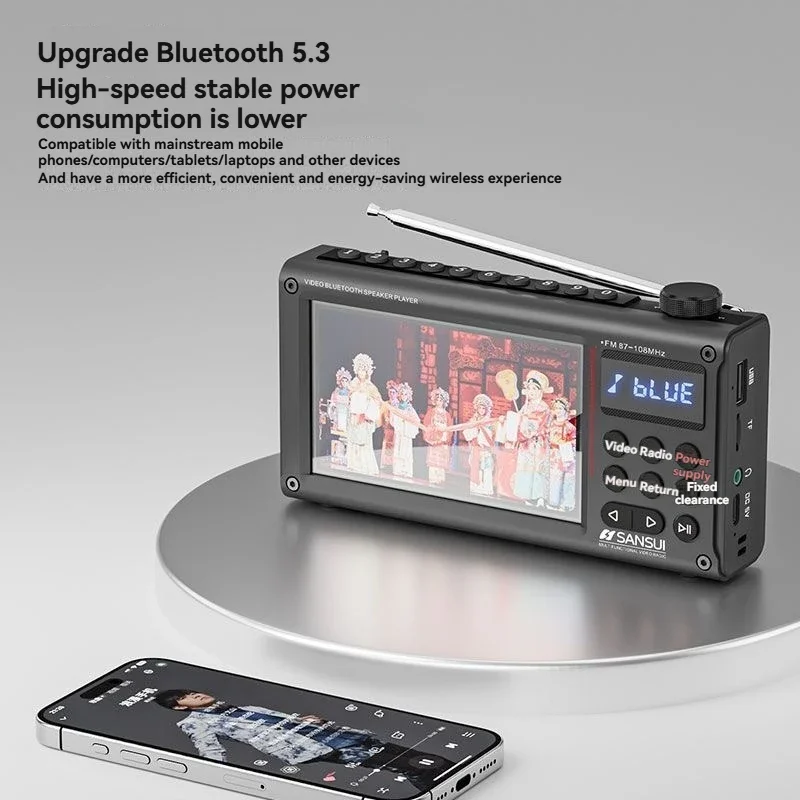 

Многофункциональный портативный плеер SanSui, новое высококачественное видео F69, поющая карта, Bluetooth-радиодинамик с функцией отключения по времени