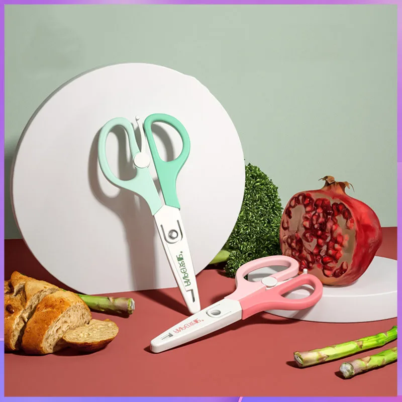 Baby food scissors/spring resistance portable stainless steel baby food scissors