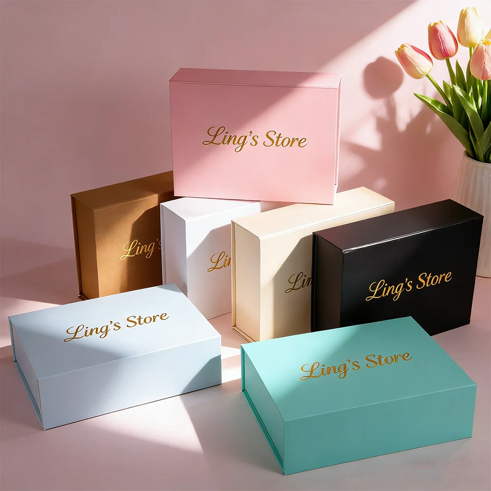 

10PCS/20PCS Customized Logo One-piece Foldable Magnetic Jewelry Flip Case Ring Studs Earring Necklace Pendant Bracelet Organizer