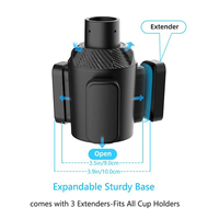3 in 1 Multifunctional Car Drinks Holder Cup Holder Expander Adapter Rotating Adjustable Base Storage Rack Car Cup Mount
