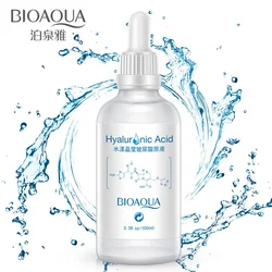 BIOAQUA-Cremes Hidratantes de Dia com Ácido Hialurônico, Limpador Facial, Equilíbrio de Óleo Restaurador Hidratante e Suavizante, Essência, 100ml