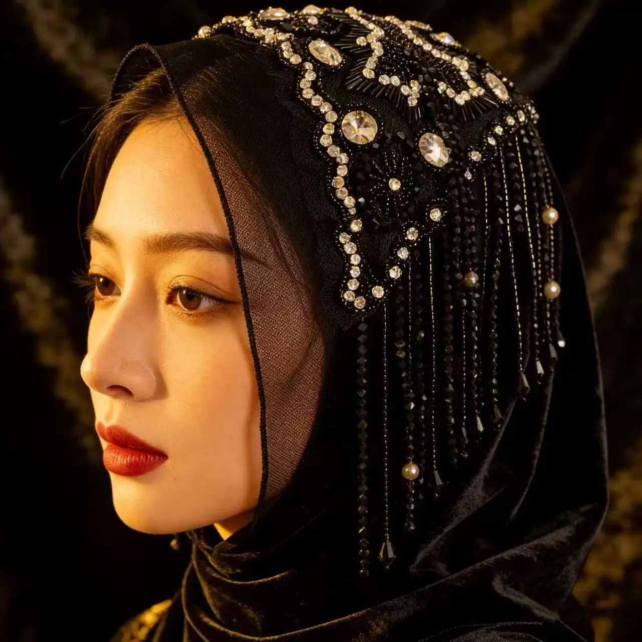 Abaya Hijab Muslim Women Shawl Lace Headscarf Luxury Tassels Scarf Malaysia Prayer Kufi Islam Saudi Arabia Turban 05519