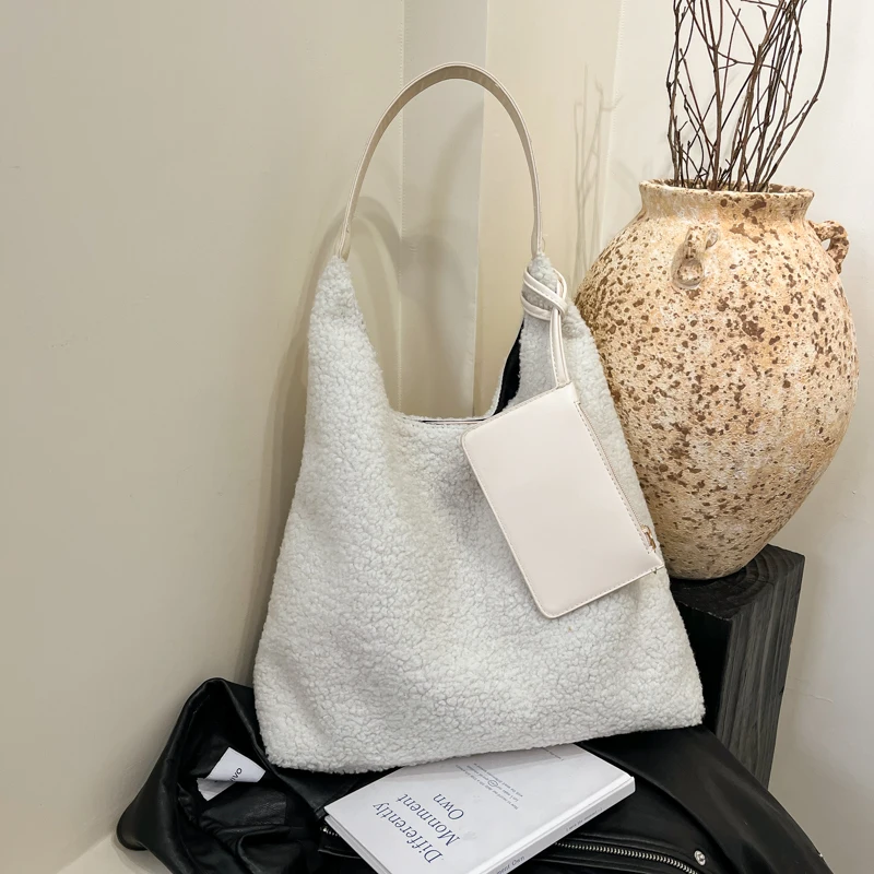 

Хлопковые однотонные повседневные сумки-тоут большой емкости с застежкой, женские сумки на плечо, модные простые универсальные сумки на плечо 2025 года