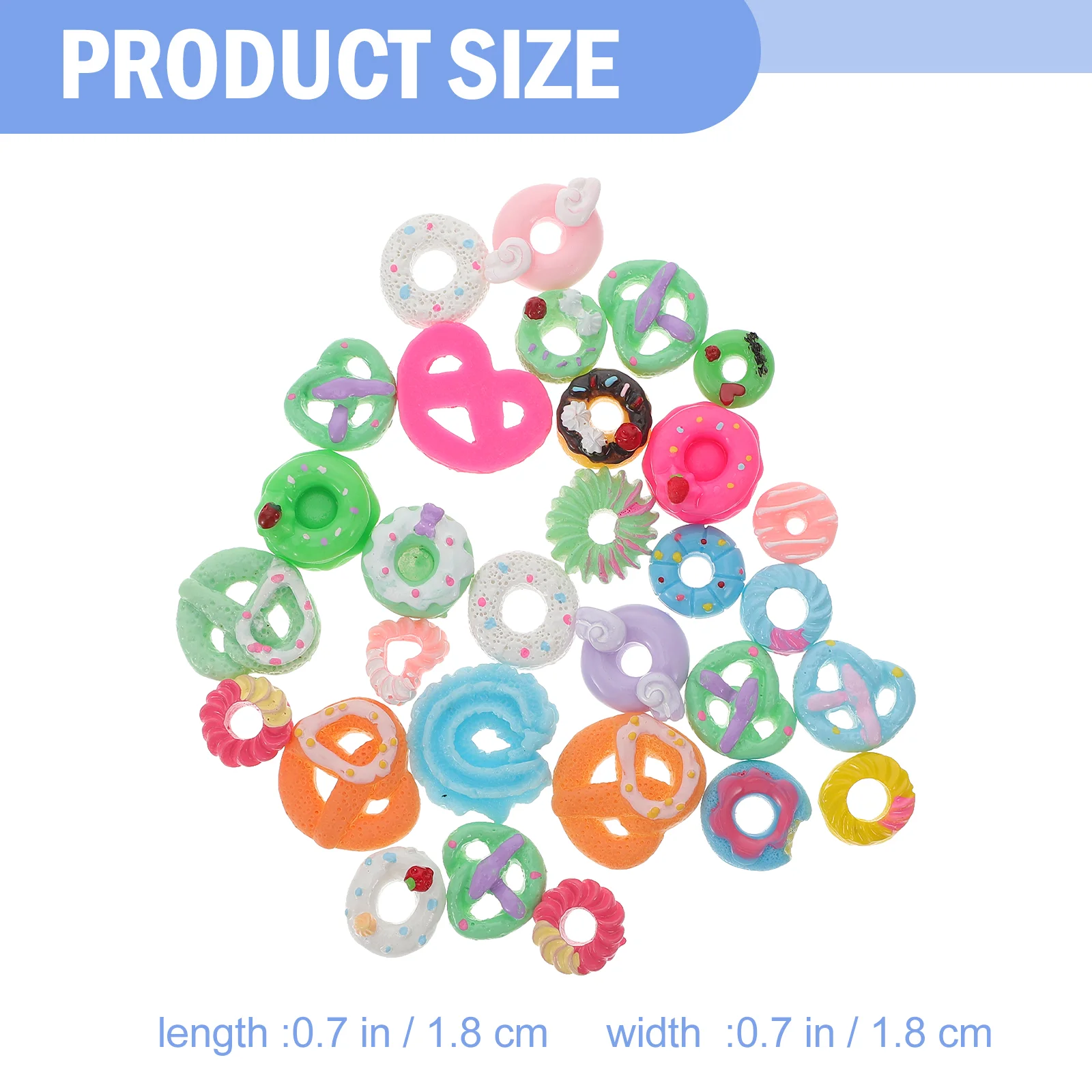 30 Pcs Miniature Food and Play Resin Cake Charms Flatback Donut Scrapbooking Beads Hair Accessories