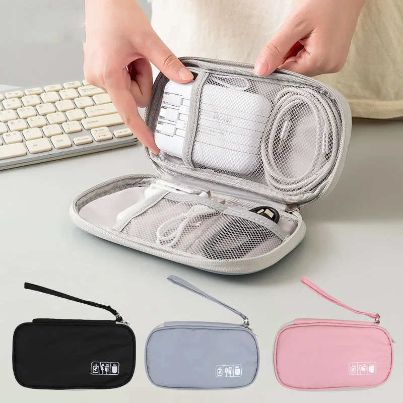 

Portable Travel Electronics Organizer Bag Multi-Pocket Water-Resistant Storage Case for USB Cables Earbuds Charger Adapters