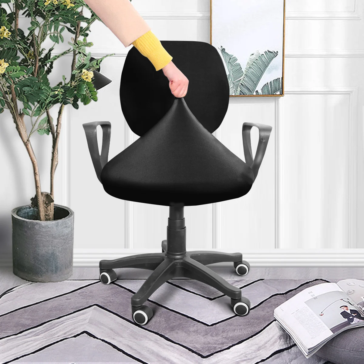 

Simple Chair Case Stretchy Cover Elastic Armless Office Armchair Covers Protector