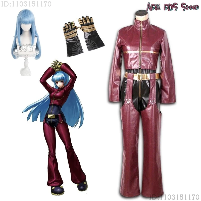 

Carnival disfraz KOF Kula Diamond Cosplay Costumes Women PU Suit Coat Game Halloween Adults Anime adulto mujer