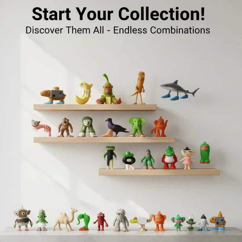 

TungTung Sahur Blind Box 24 PCS Shanhaijing Figures Collection Wooden Stickman Action Doll Mystery Box Collectible Ornament New