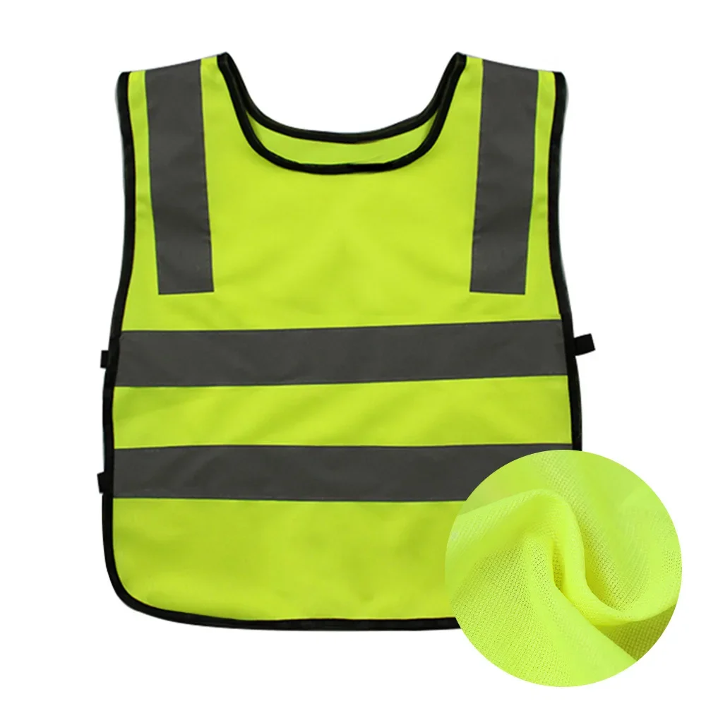 Segurança das crianças Hi Vis Colete, Tiras reflexivas cinza, Roupa do tráfego