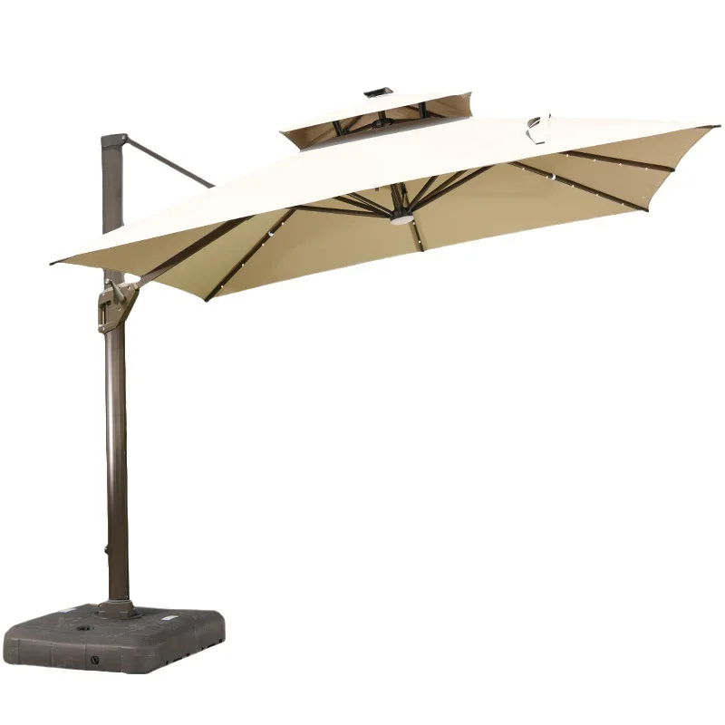 

Outdoor solar parasol, day and night outdoor stand Roman umbrella