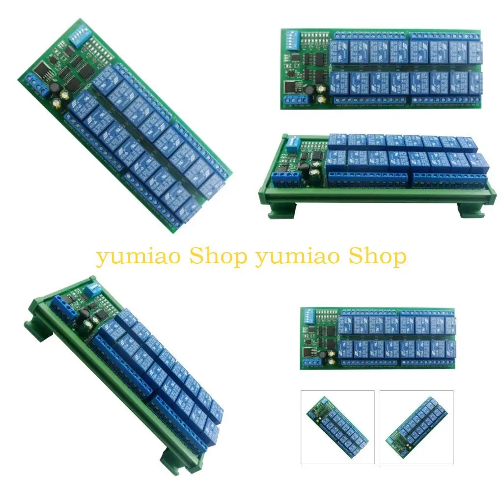 

587B 16 каналов модуль реле DC12V Modbus RTU RS485 Реле модуль платы PLC Controller