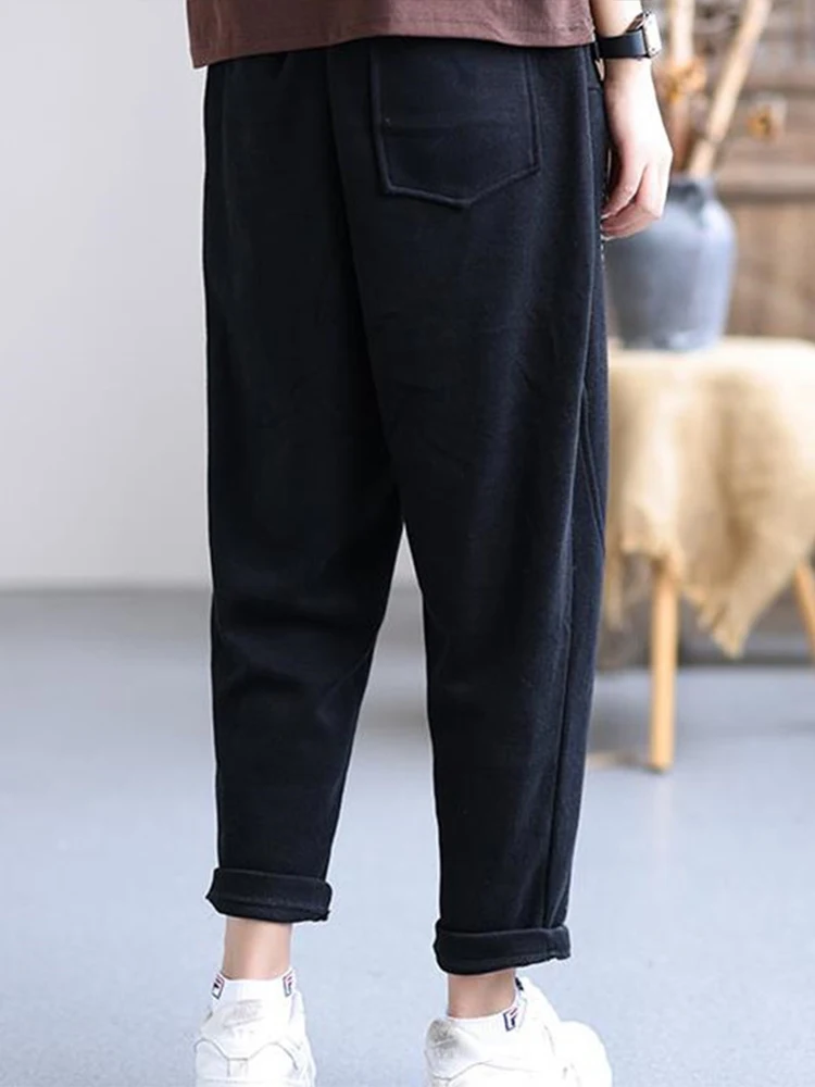 Max LuLu Women Retro Solid Color Straight Harem Pants Female Winter Korean Fashion Fitness 2022 High Waist Casual Long Trousers