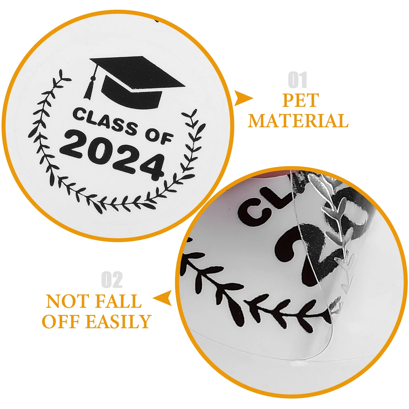 

10 Sheets Graduation Cap Sticker Stickers Class Graduate Decorations Bronzing The Pet Themed Label