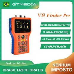 Gtmedia v8 finder pro satelliten finder, DVB-S2/t2/c h.264/h.265 (10 bit) hd digital satfinder iks hevc MPEG-4