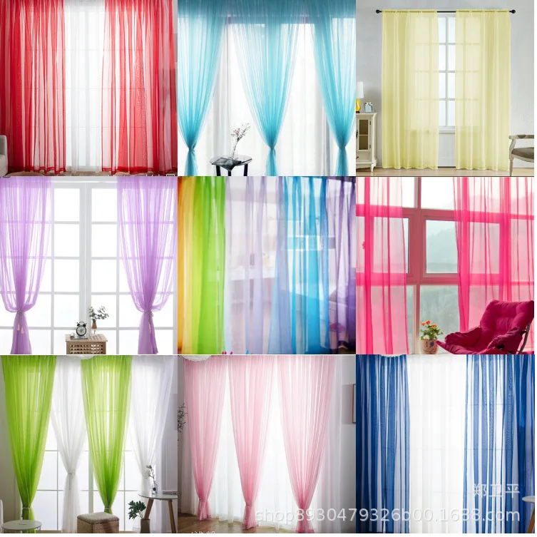 

2PC 100x130cm Bedroom Modern Window Tulle Curtain Panel Voile High Quality Decoration For Your House Curtain Home Textile Tools