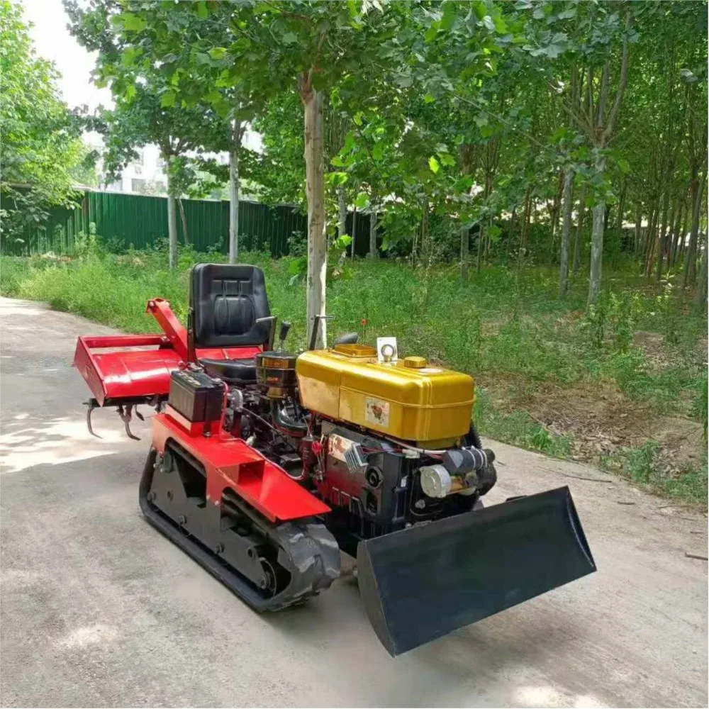 25Hp Multi-Functional ขนาดเล็ก Crawler ROTARY Tiller Ditching ปุ๋ย Applicator Orchard Shed Rides Micro-Tillage เครื่อง