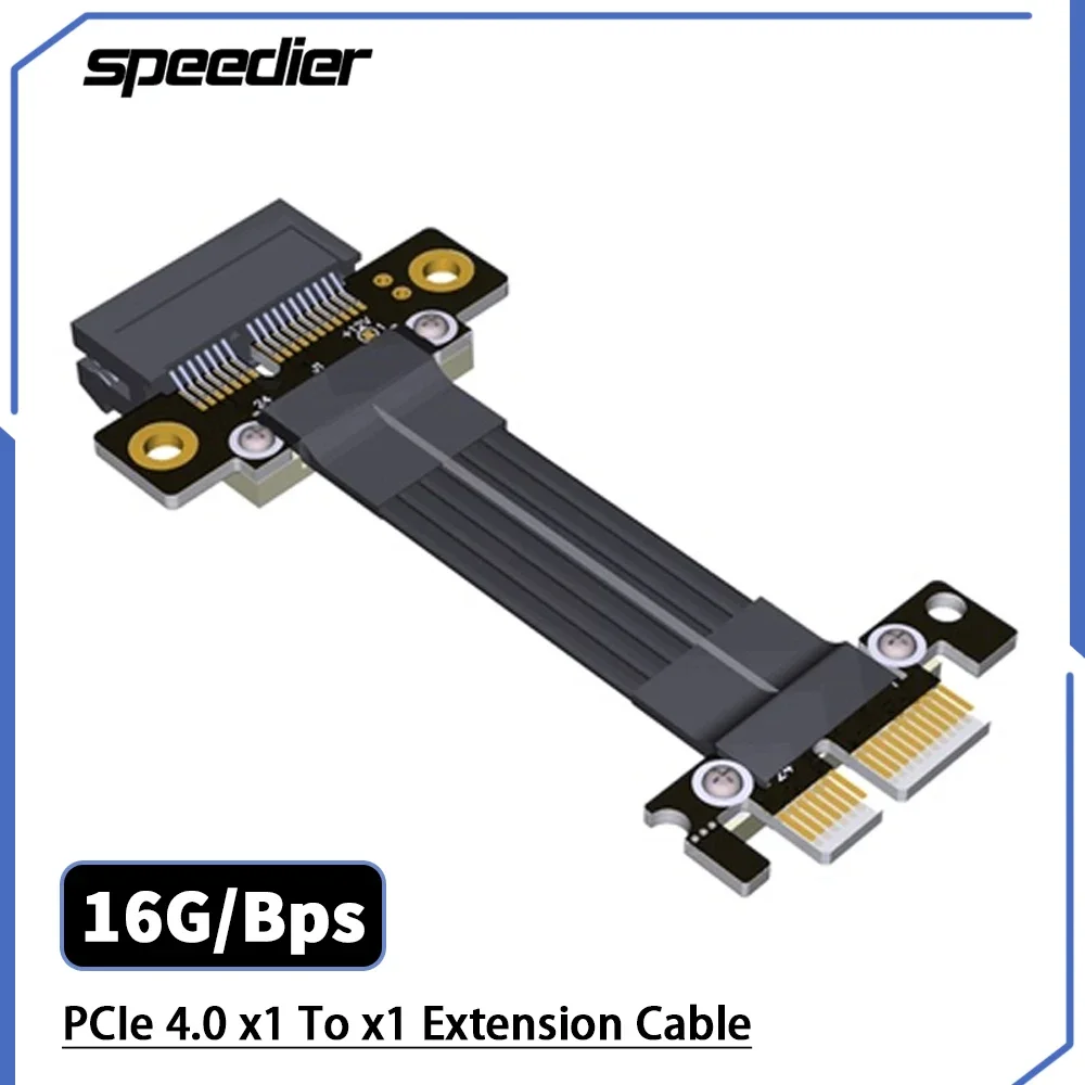 

Кабель-удлинитель Gen4 Riser PCIe X1–X1, двойной 90 градусов крепления вверх/вниз, PCI Express 4,0, 1X, плоский удлинитель для видеокарты