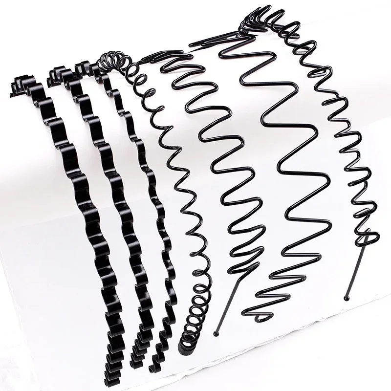 2022 Fashion Mens Black Metal Hairband Unisex Black Wavy Hair Head Hoop Band for Women Sport Headband Cool Hair Accessories