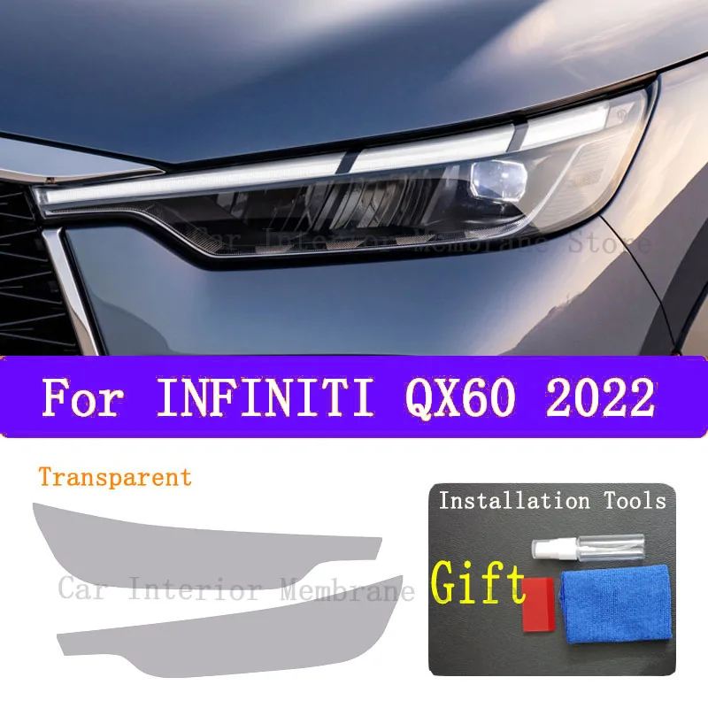 

For INFINITI QX60 2022 Car Exterior Headlight Anti-scratch Front Lamp Tint TPU Protective Film Cover Accessories Sticker