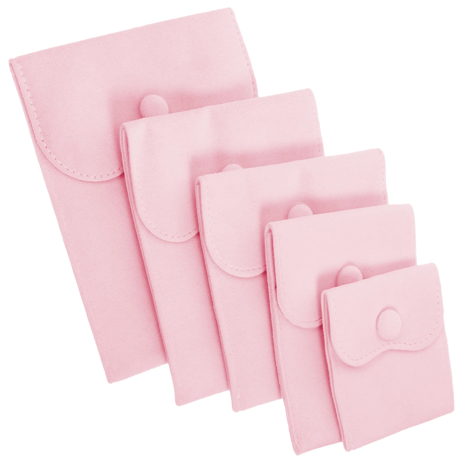 

15 Pcs Jewelry Storage Bags 7x7cm 10x10cm 8x10cm 10x12cm 11x14cm Snap Button Gift Bags for Travel Accessories Party Favors