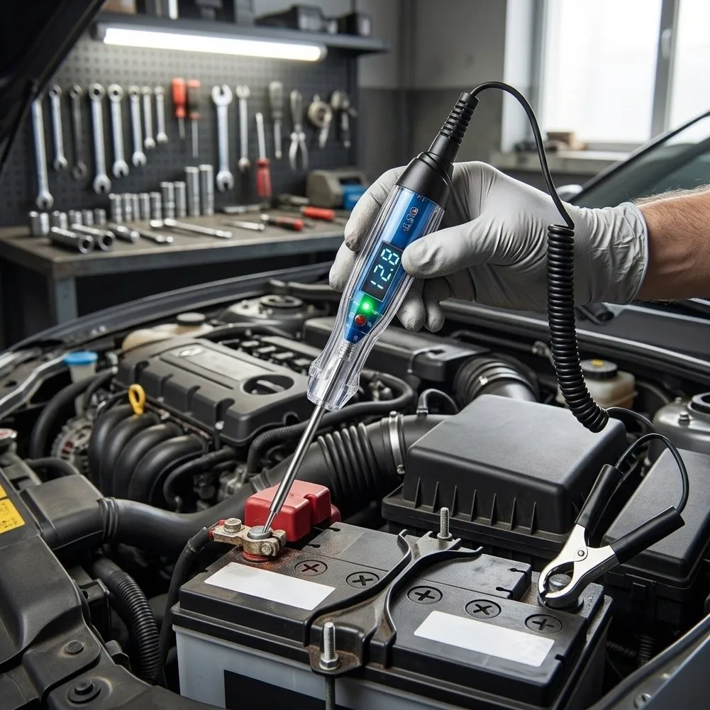 DC Automotive Circuit Tester with Digital LED Display Voltage Measurement from 3 Volts to 60 Volts for Vehicle Diagnostics